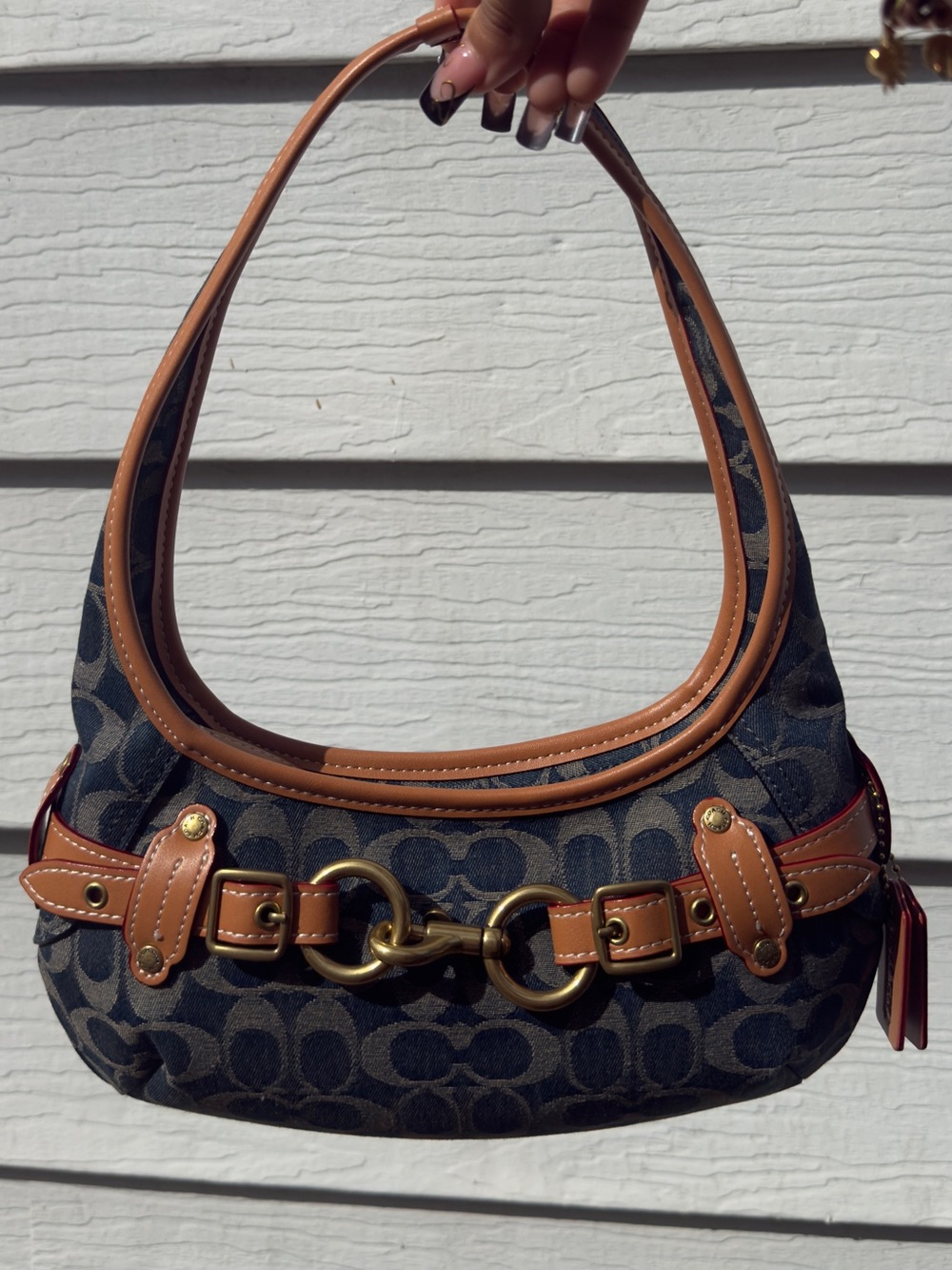 Coach Denim Belted Ergo Shoulder Bag